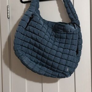 FP Movement by Free People Quilted Hobo Bag in Skyline Blue